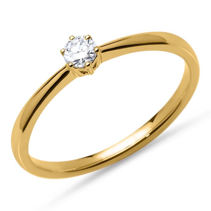 18k gouden verlovingsring met Diamant 0.15 ct.