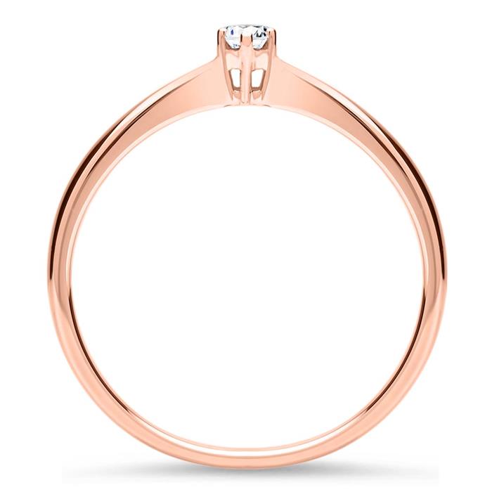 18K pink gold ring with Lab-grown diamond