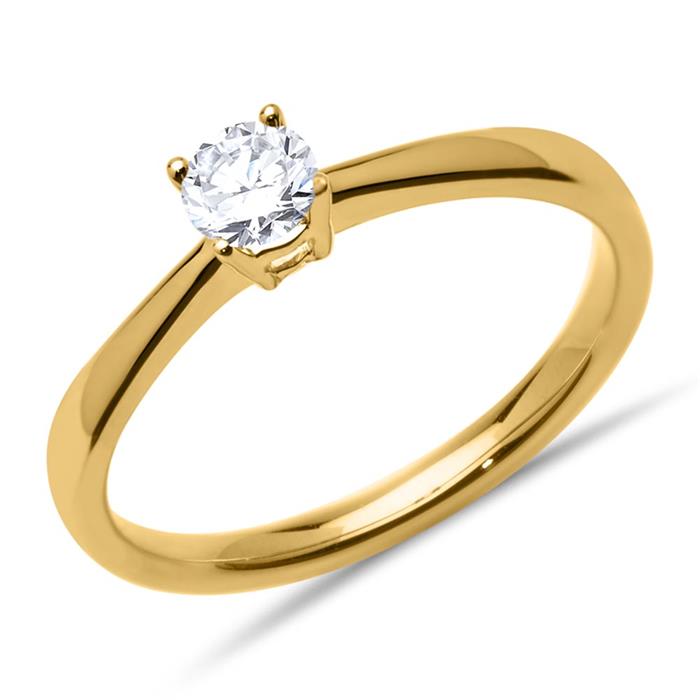 18 karaat gouden verlovingsring met Diamant 0.25 ct.