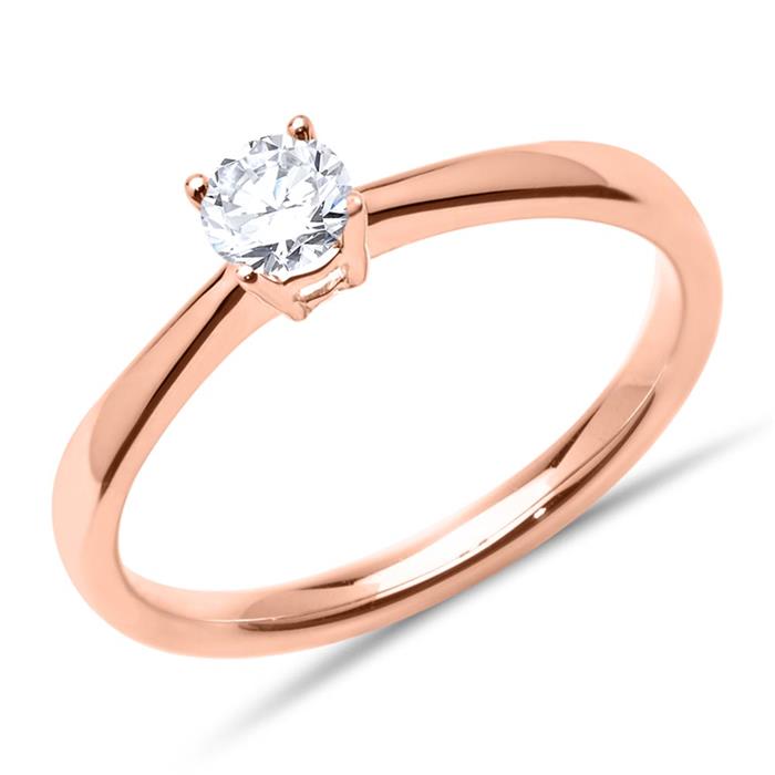 Engagement ring in 18ct rose gold with diamond 0,25 ct.