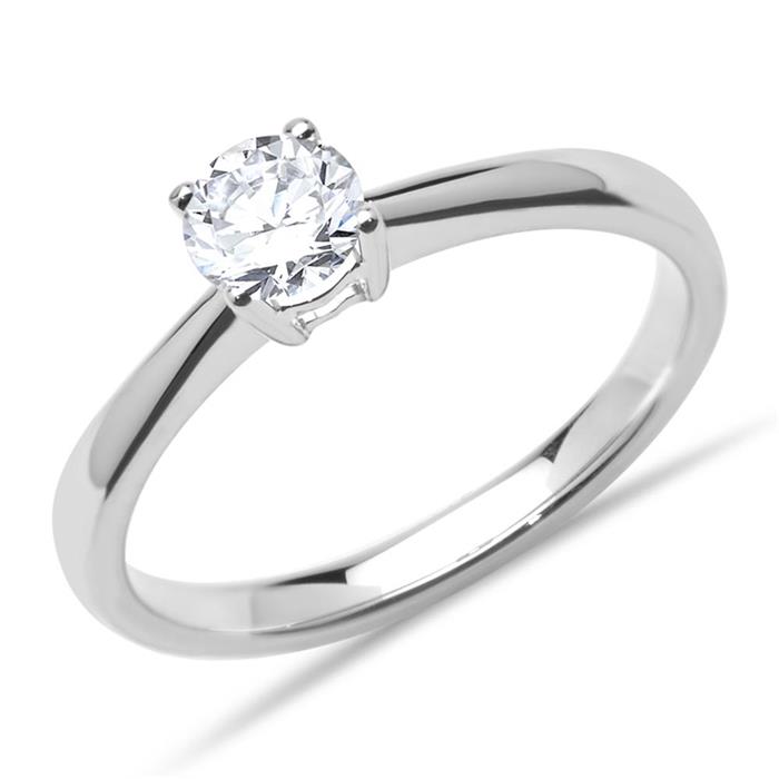 18k witgouden verlovingsring met Diamant 0.50 ct.