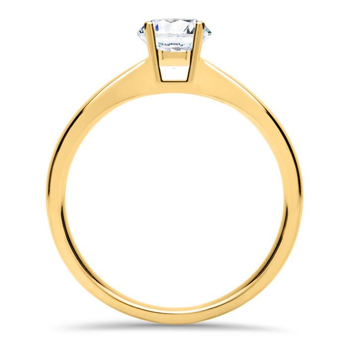 Solitaire ring in 18 karaat goud met LAB grown Diamant