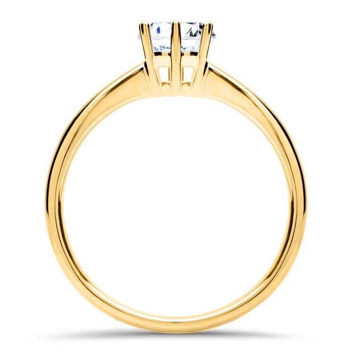 Engagement Ring In 18K Gold With Lab-Grown Brilliant