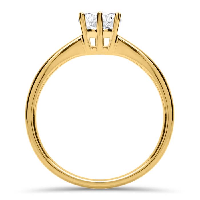 18ct gold engagement ring with diamond 0,50 ct.