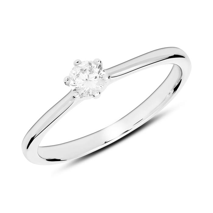 Engagement Ring Made Of 925 Silver Engravable With Zirconia