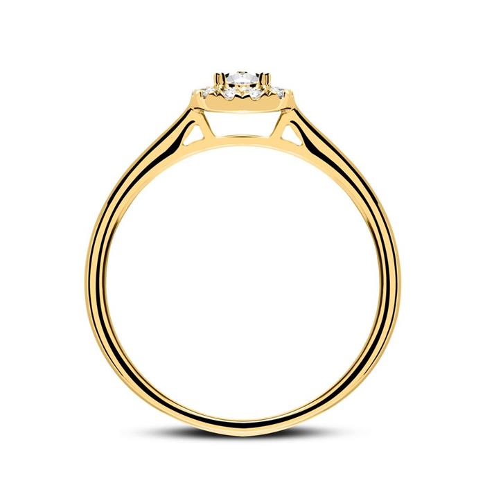 Engagement ring in 14ct gold with diamonds