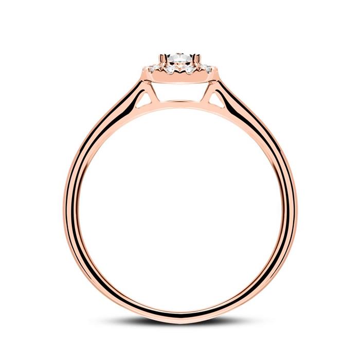 Engagement ring in 18ct rose gold with diamonds