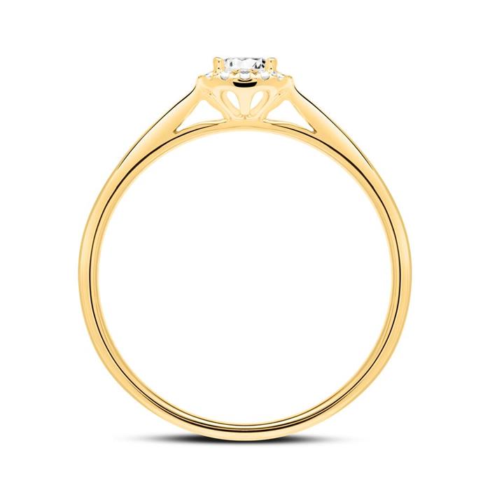 18ct Gold Engagement Ring With Diamonds