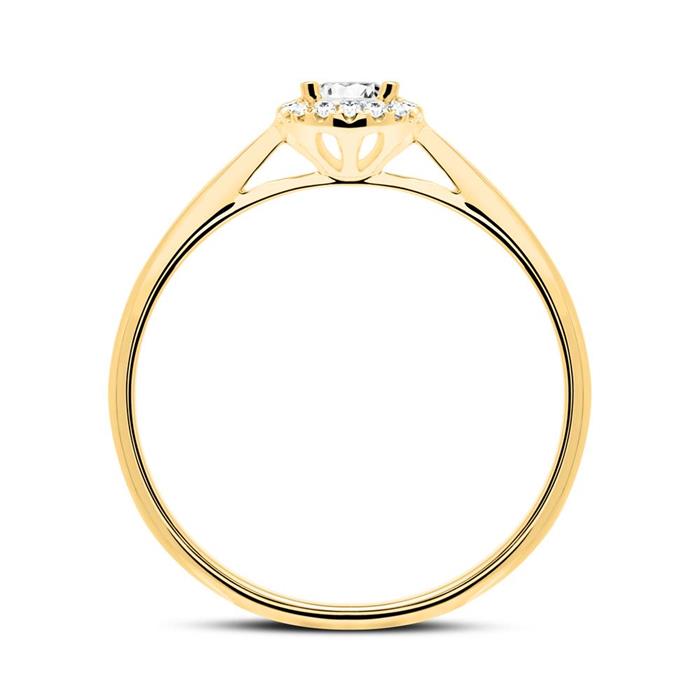 Ring of 14ct gold with diamonds