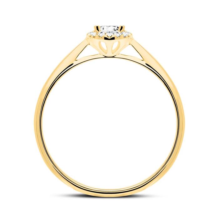 14k gouden ring met Diamanten