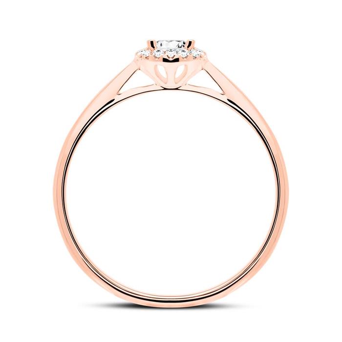 Ring aus 14K Roségold mit Diamanten