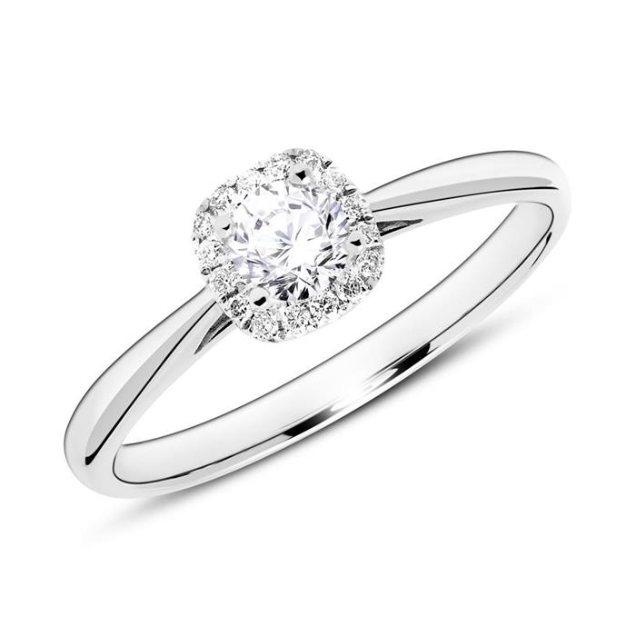 Ring in 14ct white gold with diamonds