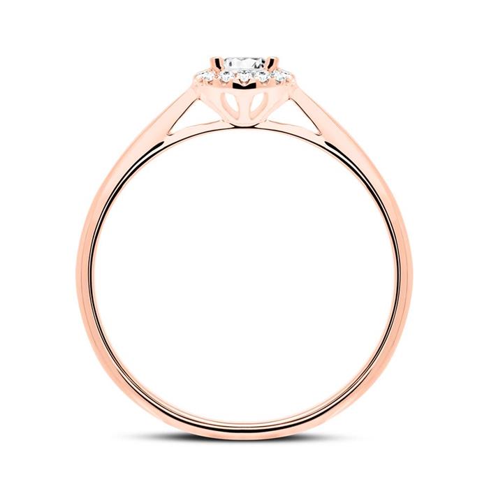 18ct rose gold ring with diamonds