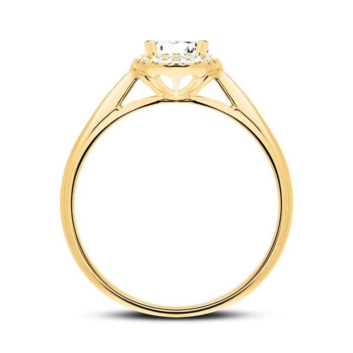 Verlovingsring in 14 karaat goud met Diamanten