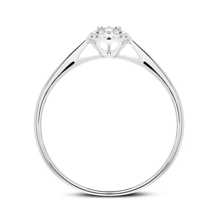 Engagement Ring In 14ct White Gold With Diamonds