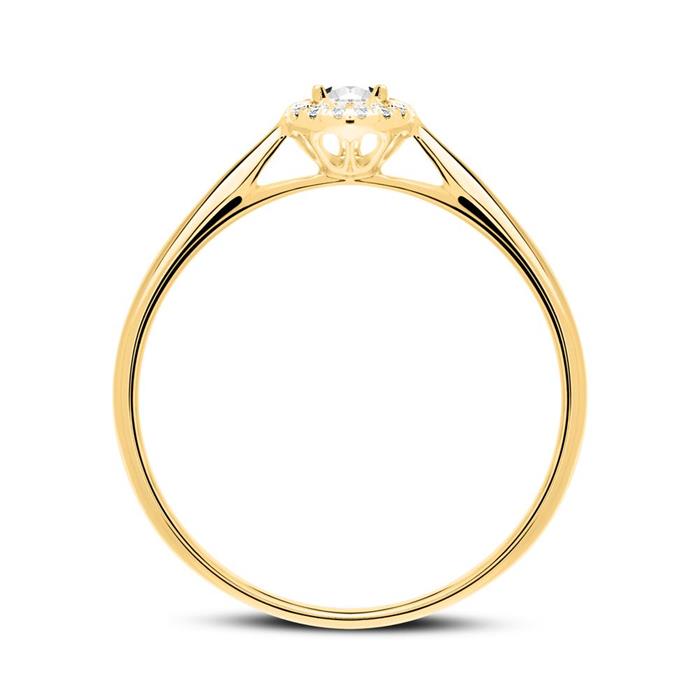 Ring of 14ct gold with diamonds