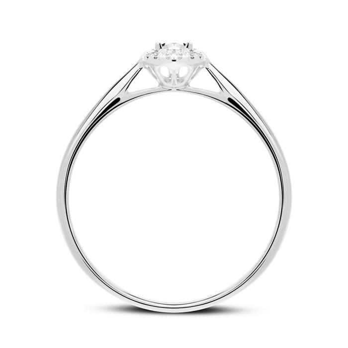 Ring in 14ct white gold with diamonds