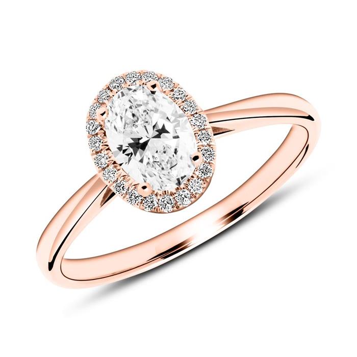 18ct rose gold engagement ring with diamonds