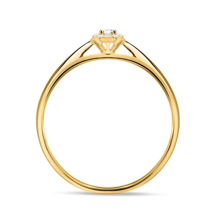 14ct gold engagement ring with diamonds