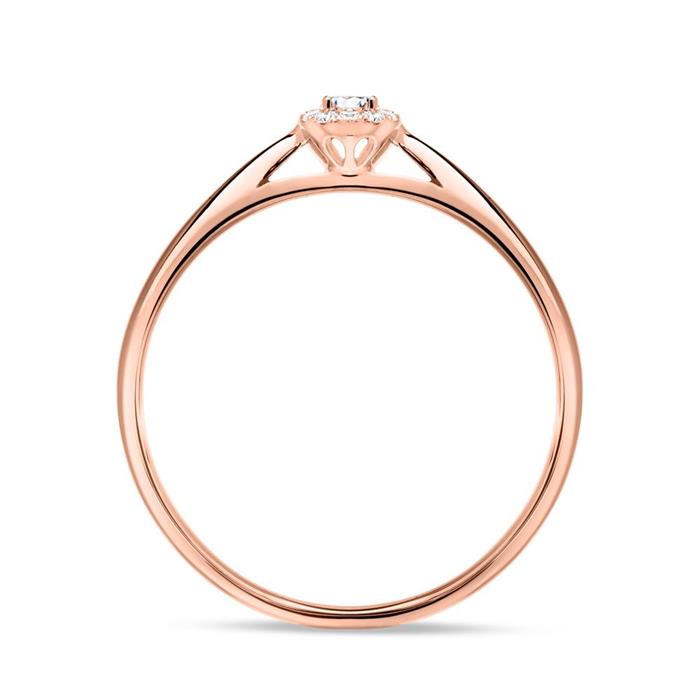 18ct rose gold engagement ring with diamonds