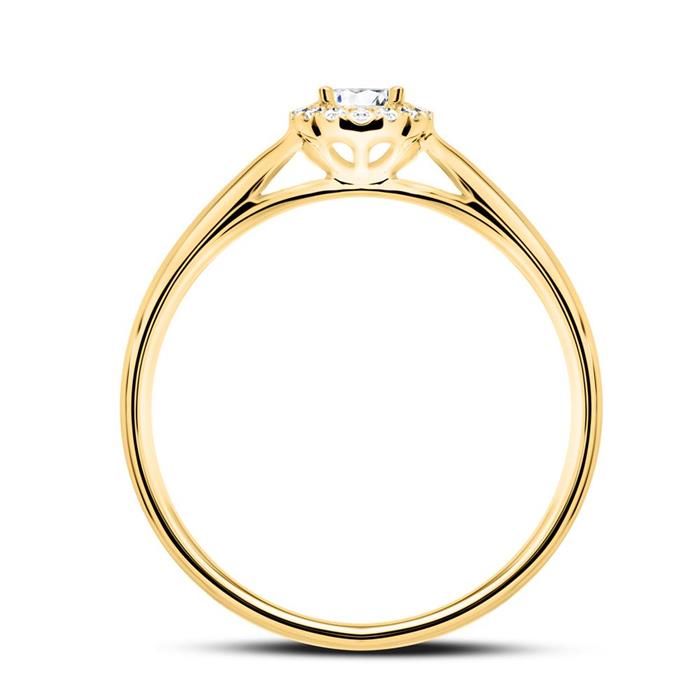 Engagement ring in 18ct gold with diamonds