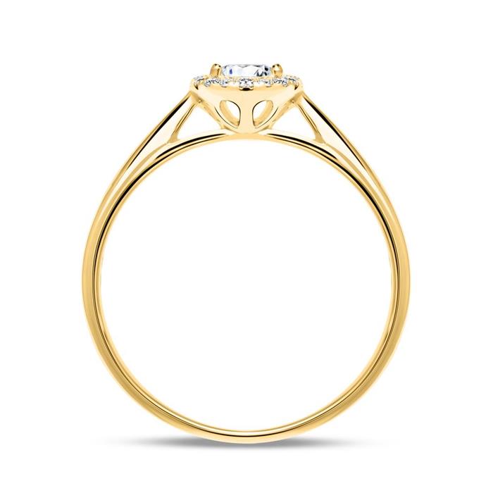 Engagement ring in 14ct gold with diamonds