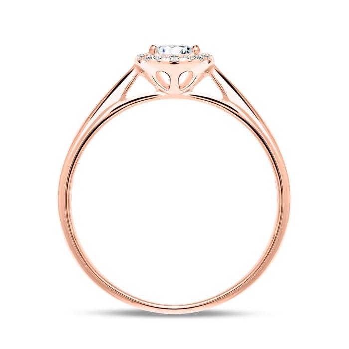 Engagement Ring In 14ct Rose Gold With Diamonds