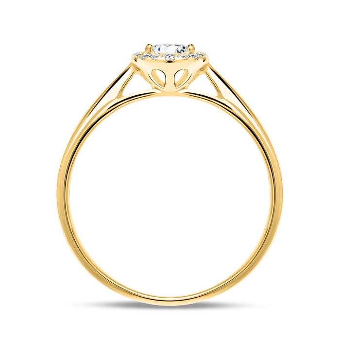 Engagement ring in 18ct gold with diamonds