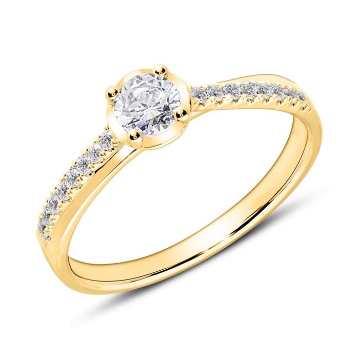 18ct gold engagement ring with diamonds