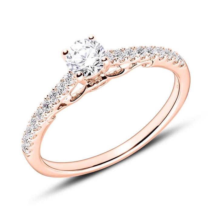 Diamond Ring In 18ct Rose Gold