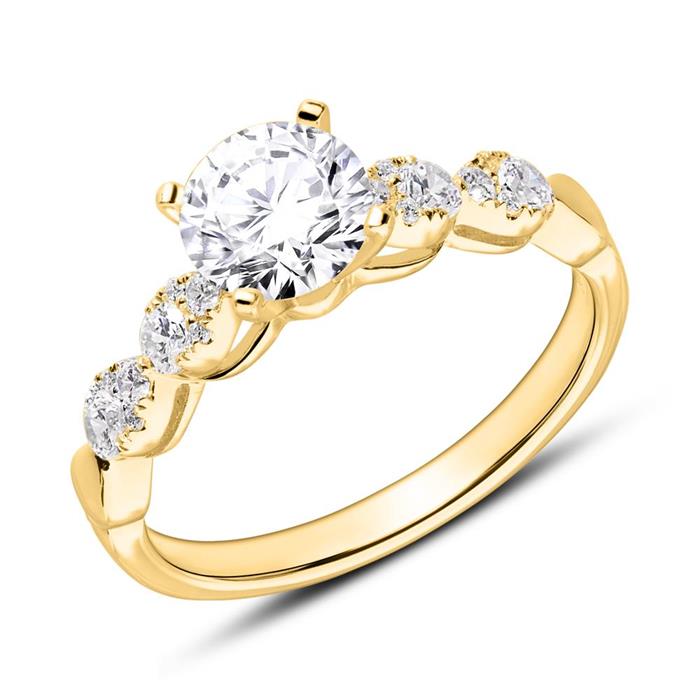 18k gouden Diamanten verlovingsring