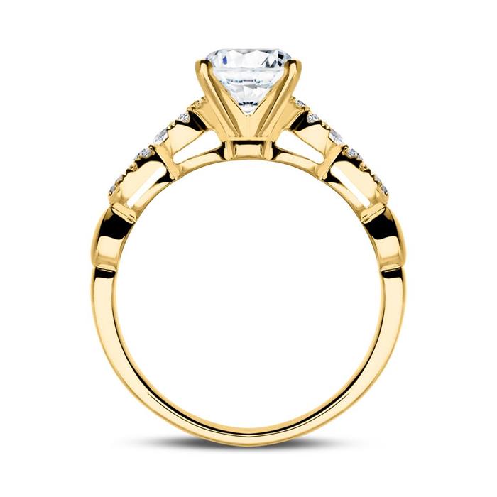 Diamond-studded engagement ring in 18ct gold