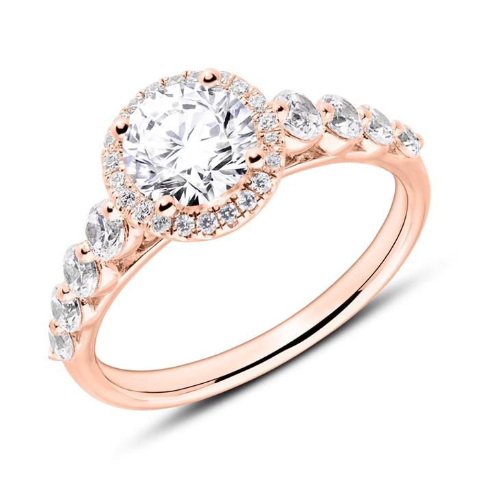 Ring In 18ct Rose Gold With Diamonds