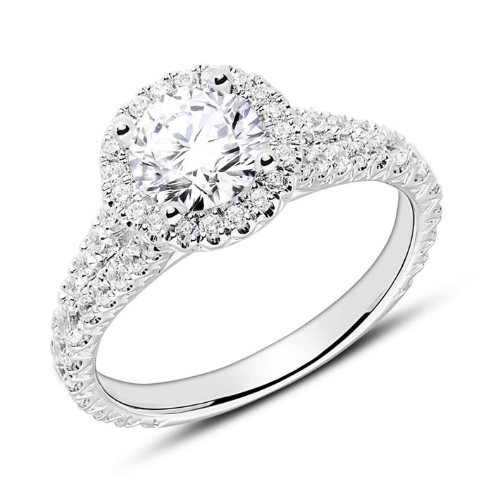 18k witgouden ring met Diamanten