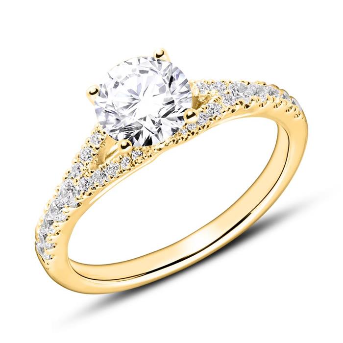 Diamantbesetzter Verlobungsring aus 750er Gold