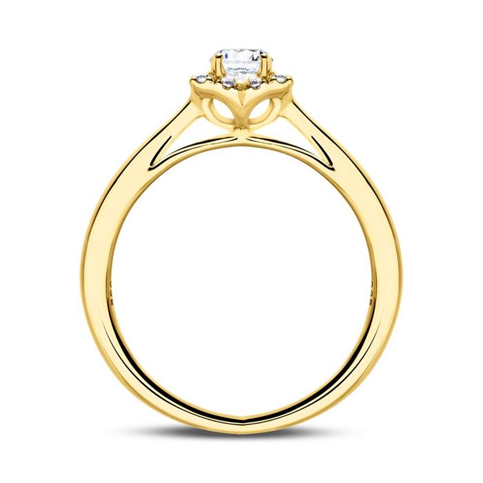 Engagement ring in 18ct gold with diamonds