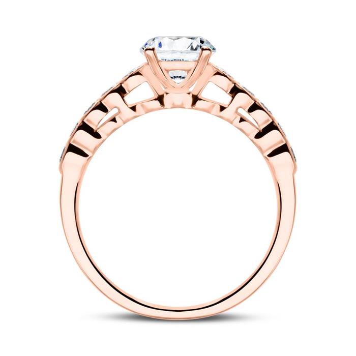 Engagement ring in 18ct rose gold with diamonds