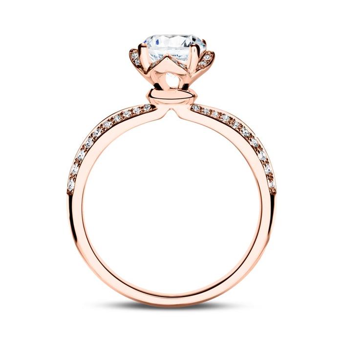 Engagement ring in 18ct rose gold with diamonds