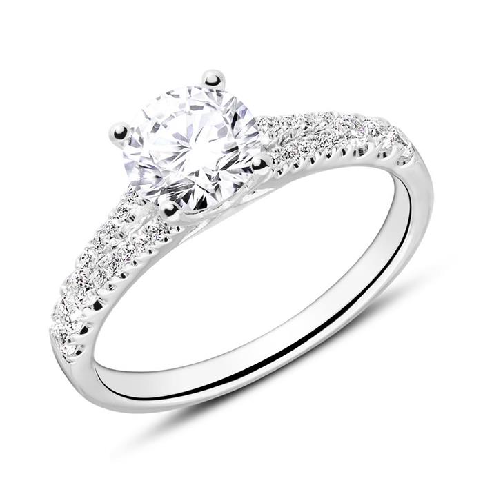 Ring in 18 carat white gold with diamonds