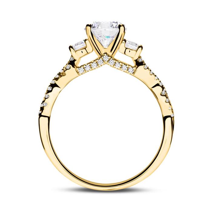 Engagement ring in 18ct gold with diamonds