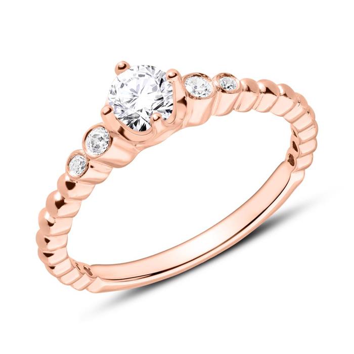Engagement Ring In 18ct Rose Gold With Diamonds