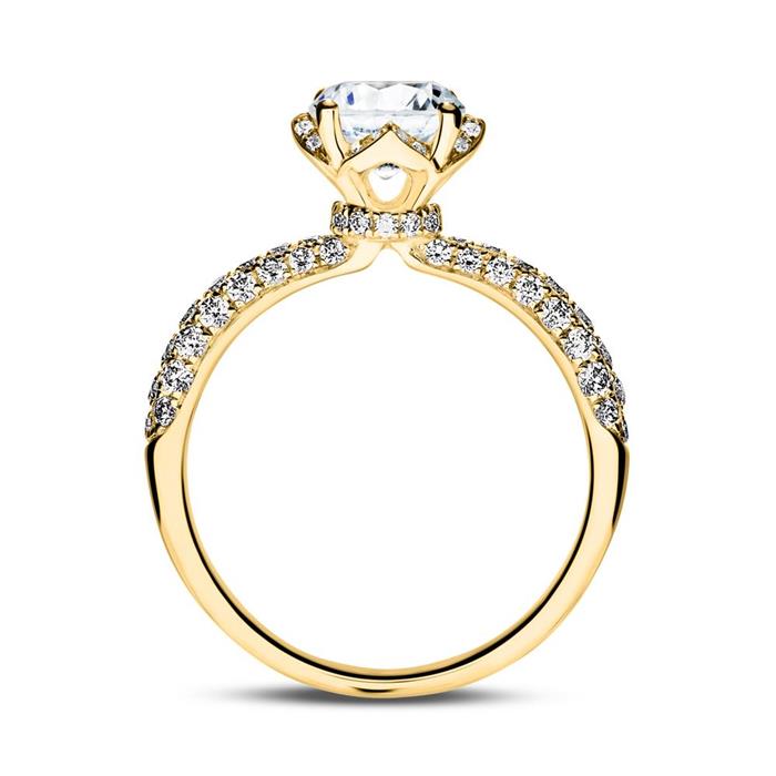 Ring in 18 carat gold with diamonds