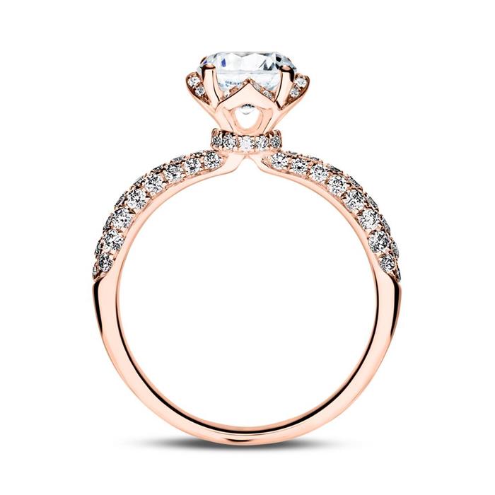 18K Roségold Verlobungsring mit Diamanten