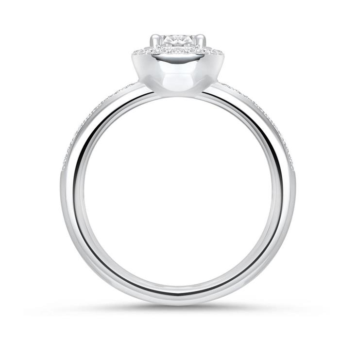925 silver engagement ring with white zirconia