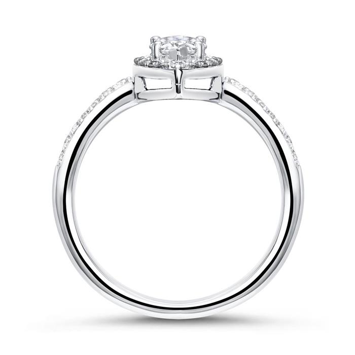 Zirconia set engagement ring made of 925 silver