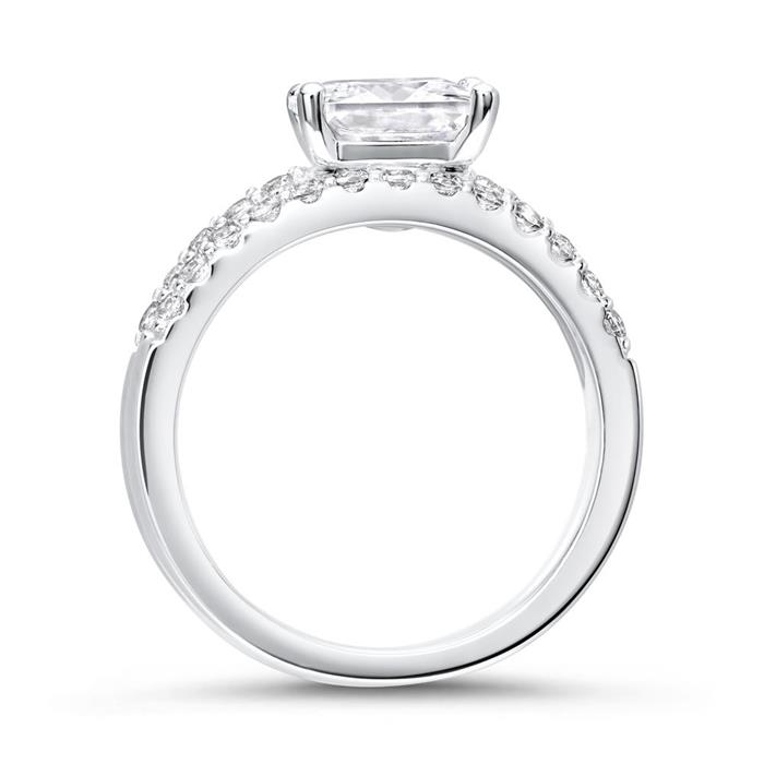 Engagement ring in sterling silver zirconia, engravable