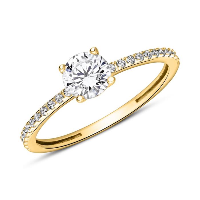 375 gold engagement ring with zirconia