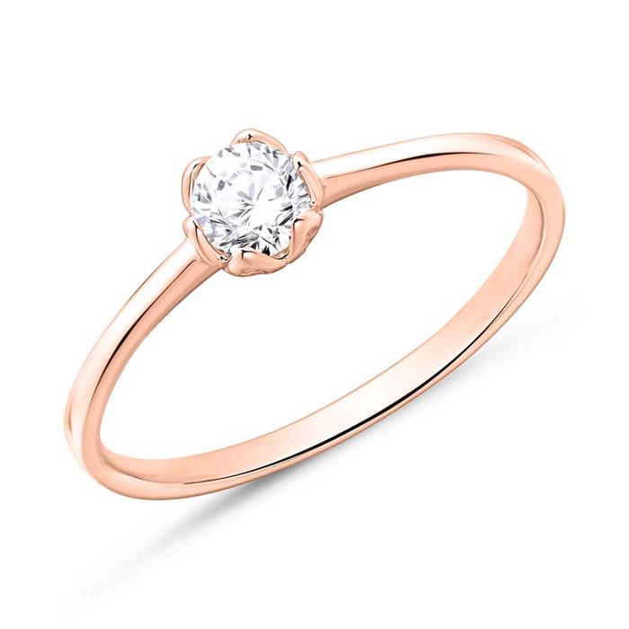 750er Roségold Verlobungsring mit Diamant