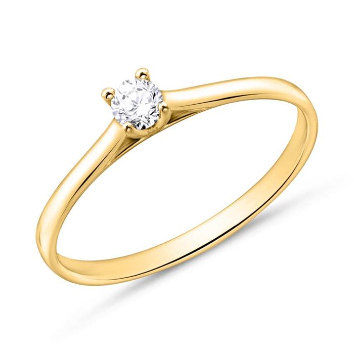 18ct gold engagement ring with diamond