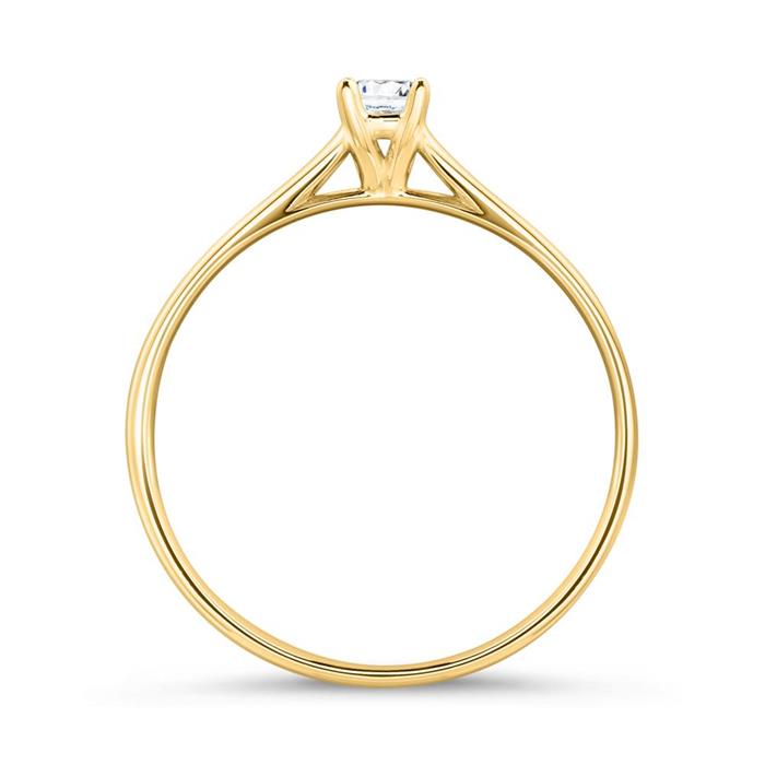 Engagement ring in 14ct gold with diamond